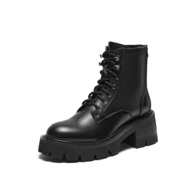Zip-back Combat Boots with Lug-sole