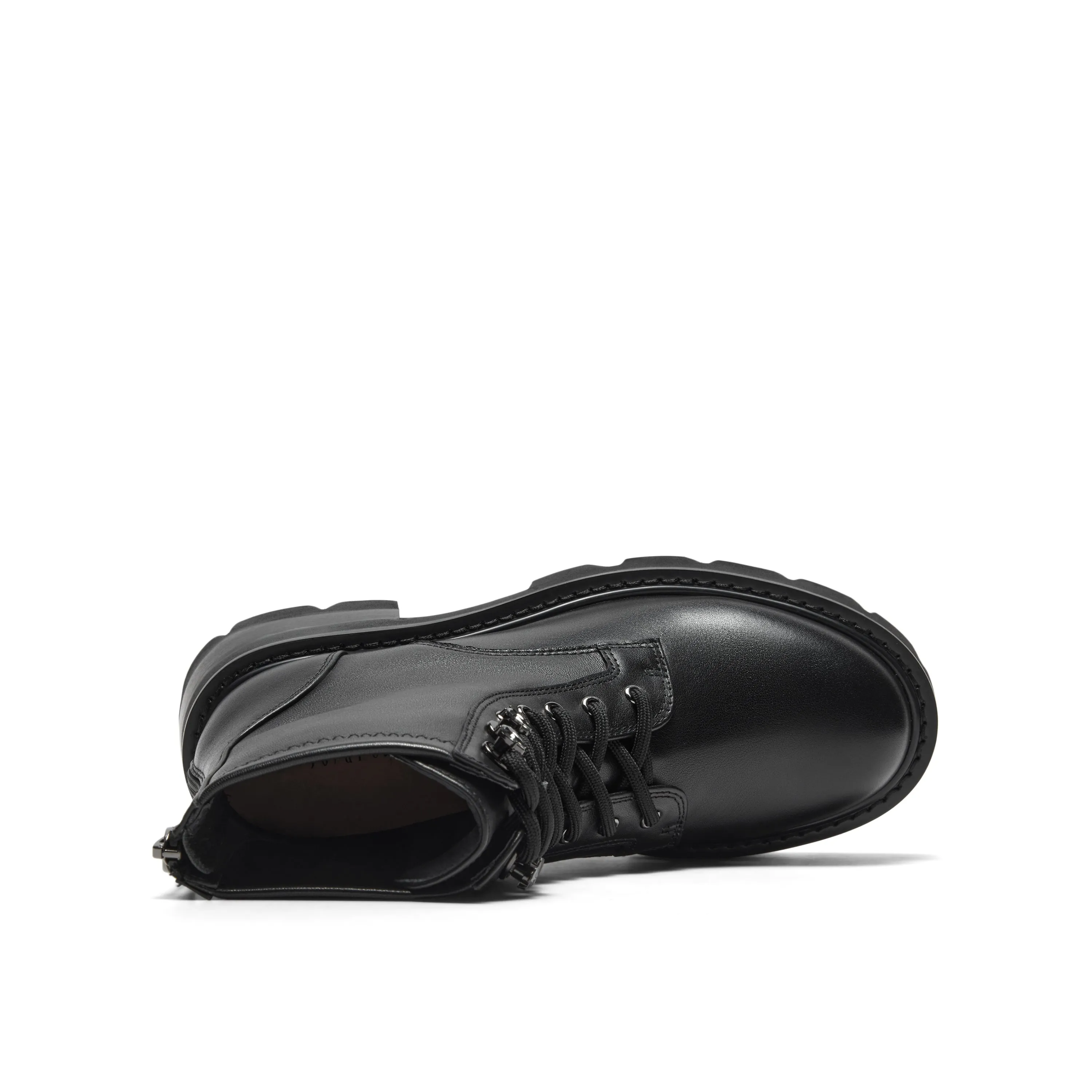 Zip-back Combat Boots with Lug-sole