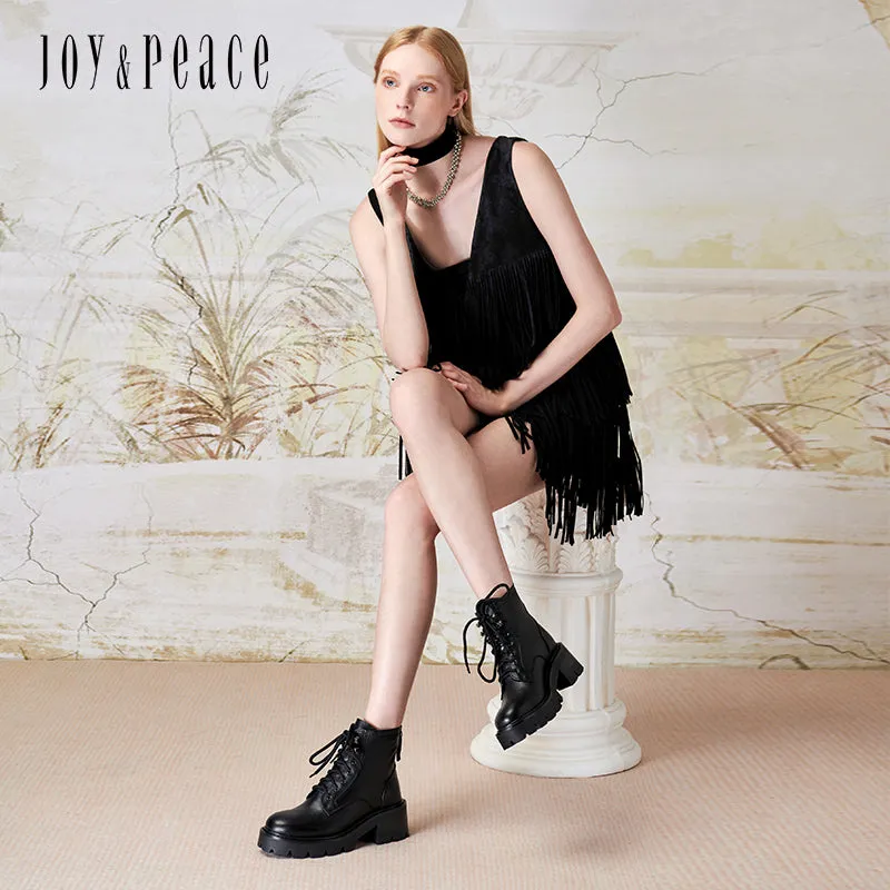 Zip-back Combat Boots with Lug-sole